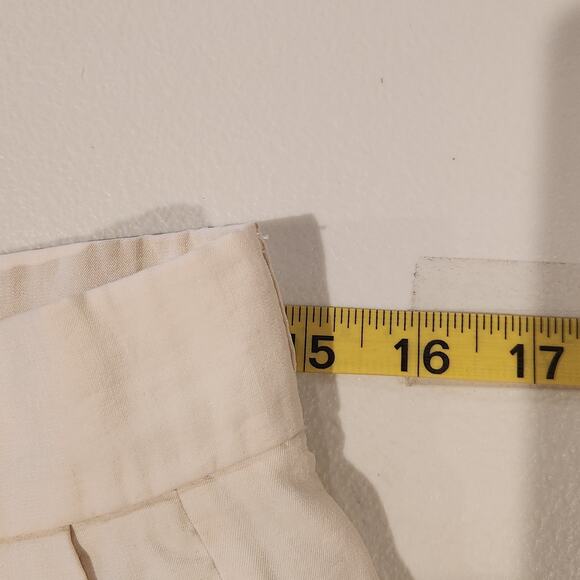 Zara White High Rise Pleated Wide Leg Trousers Size Medium Business Casual - Picture 9 of 13